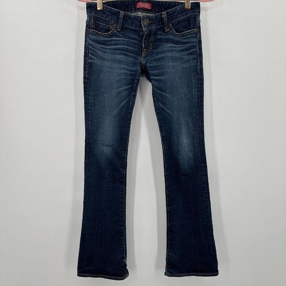 Original Moussy Vintage Dark Low Rise Bootcut Jean Size 26 RARE Embroidered Name - Picture 4 of 12